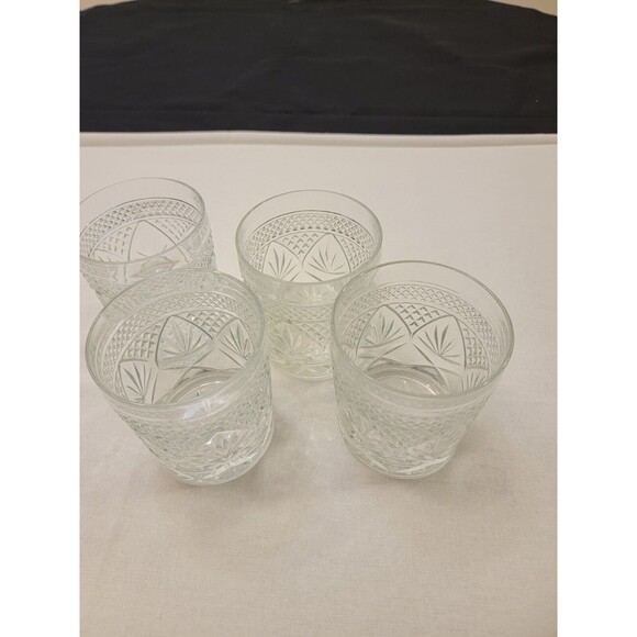 Set of 4 Cristal D' Arques Durand No Knob 6 Sided Stem Rocks Double Old Fashion - Picture 2 of 10